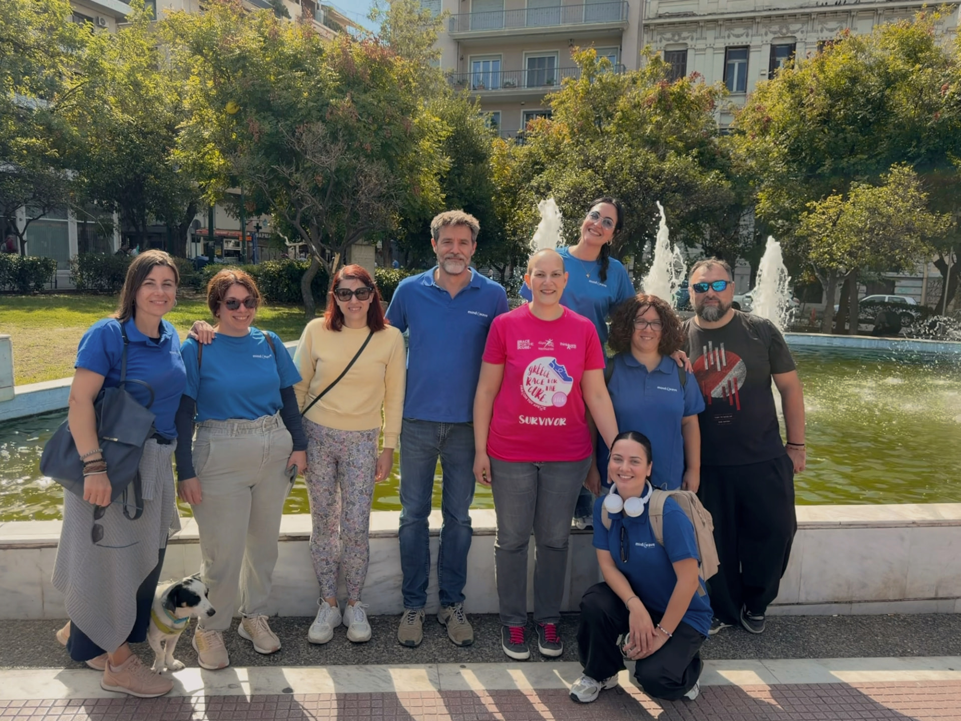 The MindWave team together at Greece Race for the Cure 2026